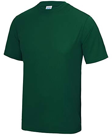 Just Cool Mens Performance Plain T-Shirt (S) (Bottle Green)