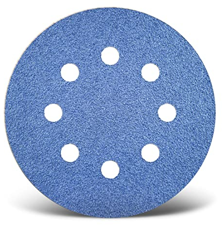 MENZER Blue Klett-Schleifscheiben, 125 mm, 8-Loch, f. Exzenterschleifer, Zirkonkorund (25 Stk.) K24