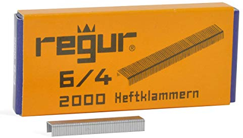 REGUR Typ 6 Heftklammern - Tackerklammern in der Länge 6/4 mm silber für REGUR 64 Heftzange