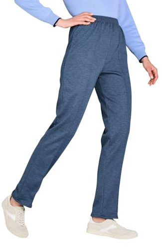 Chums Ladies Pull On Jersey Trousers with Soft Stretch Elasticated Waist, Smart Crease Detail, Comfortable Easy Care Smart Casual Pants