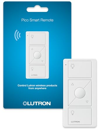 Lutron 3-Button with Raise/Lower Pico Remote for Caseta Wireless Smart Lighting Dimmer Switch, PJ2-3BRL-WH-L01R, White