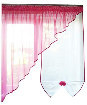 FK-Lampen TOP Kindergardine Set Fertiggardine aus Voile NEU Top Design Set Schöne Gardine AK1 Modern (Rosa)