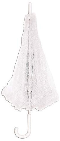 Bristol Novelty BA533 Parasol White Lace, Womens, One Size