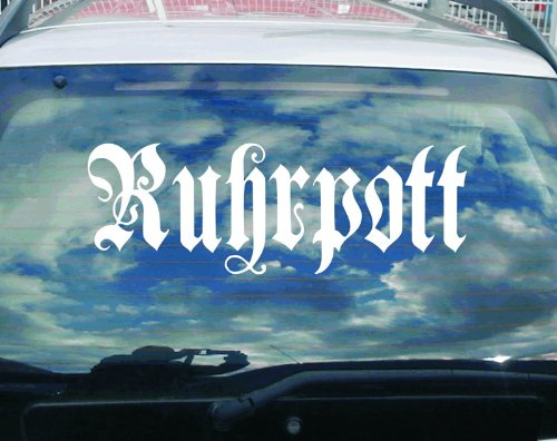 cartattoo4you® AH-00449 | Ruhrpott - Fraktur/altdeutsche Schrift | Autoaufkleber Aufkleber Freistehend, Farbe weiß, in 24Farben erhältlich, 57 x 20 cm, Waschstrassenfest