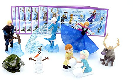 Kinder Überraschung Satz Disneys Die Eiskönigin - Frozen alle Figuren der Serie mit Allen Zetteln Set