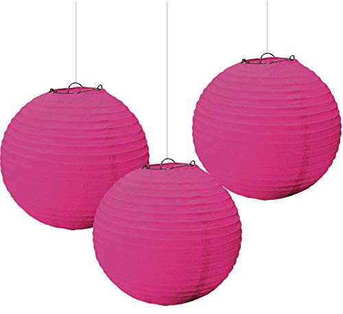 Amscan International Papierlaternen, rund, Pink