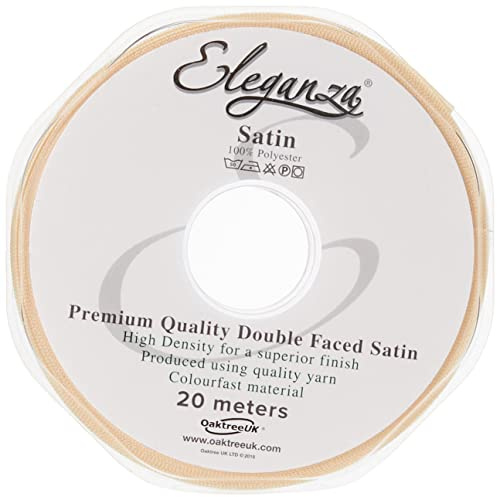 ELEGANZA Double Faced Satin 25mm x 20m Cream No.62
