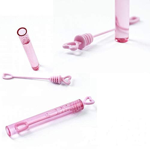 Autoschmuck 24, 48, 96 Seifenblasen Wedding Bubbles mit Herzgriff für Hochzeiten Farbe Weiss oder pink (48 pink)
