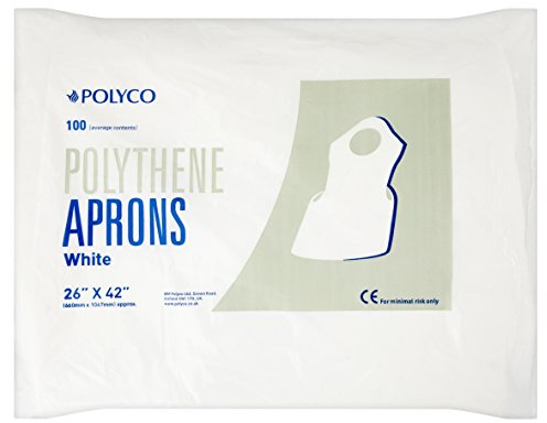 Polyco White Polythene Disposable Aprons | Pack of 100