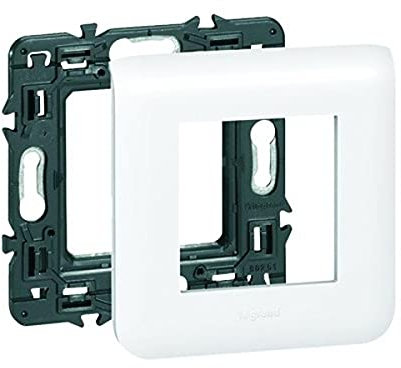 Legrand 099672 Mosaic Plaque Support pour 2 Modules Fixation à Griffes, Blanc