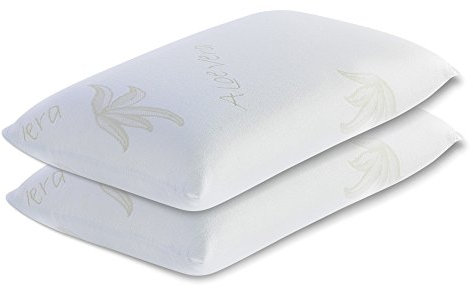 MiaSuite Zwei Kissen aus Memory-Schaum, Höhe 13 cm, mit Aloe Vera-Überzug, in Seifenform, waschbar, orthopädisch, 100% hypoallergen