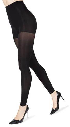 MeMoi Completely Opaque Control Top Footless Tights for Women, Comfortable Control Top Tights, 80 Denier - Sizes Small to Q2