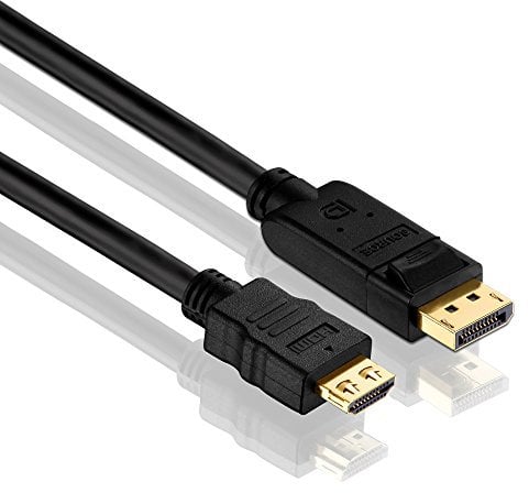PureLink PI5100 Cable adaptador DisplayPort a HDMI (2K FullHD (1080p), Ethernet), DisplayPort macho (20pin) a HDMI macho (19pin), certificado, 5,00m, negro
