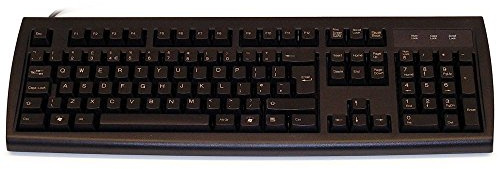 Low noise, non-reflective black USB keyboard