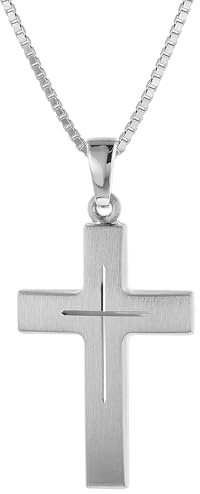 trendor Kreuz mit Kette 925 Sterlingsilber 60712 | für Damen und Herren, schöner Kreuz-Anhänger, modische Geschenkidee, zeitloser Halsschmuck