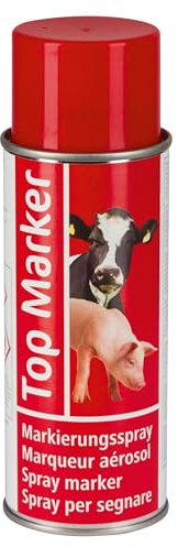 Kerbl Viehzeichenspray | 200 ml, Rot, farbintensives und schnell trocknendes Markierungsspray für Rinder, Schweine und Ziegen