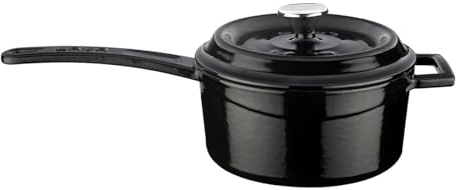 Lava Pentole LV Y SOS 16 K2 Manici in Metallo, Diametro 16 cm Casseruola, Ghisa, Nero