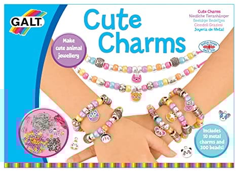 Galt Cute Charms - Creative Cases Necklace and Bracelet Making Kit - 300Plus Colourful Cute Animal Charms and Beads -Fun Craft Kits for Kids,Childrens Jewellery Making Activity Set - Ages 7 Years Plus