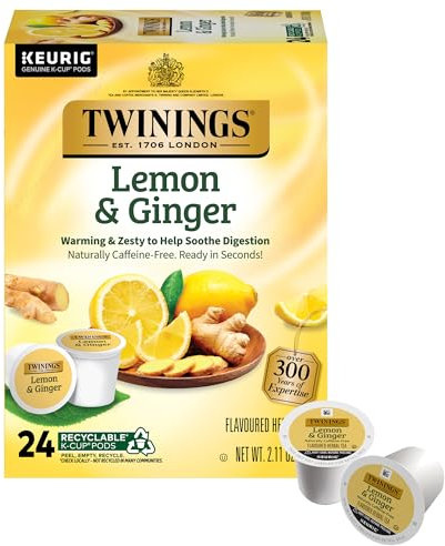 Twinings Lemon and Ginger Herbal Tea, 24 Count K-Cups by Twinings