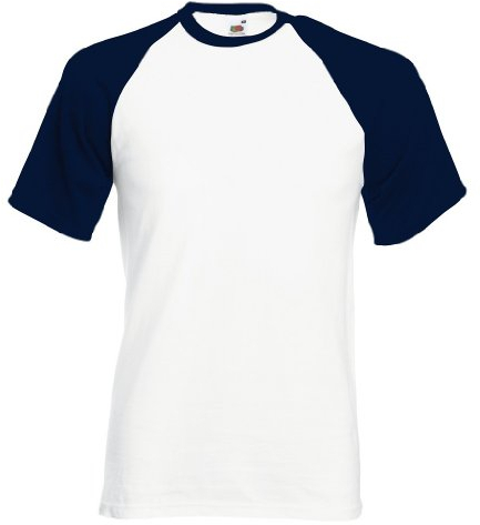 Baseball T-Shirt, Farbe:White/Deep Navy;Größe:XXL