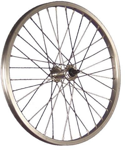 Laufrad 20 Zoll Vorderrad Fahrrad Kastenfelge Anhänger Kinderrad vorne Silber