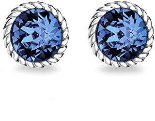 Tuscany Silver - Clous et Puces Boucle d'Oreilles Femme - Argent Sterling 925 Cristal