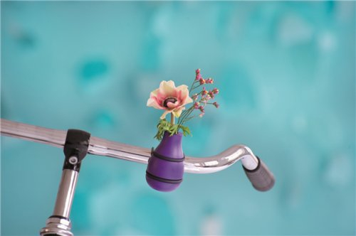 Fahrradvase Frieda Vase für Fahrradlender aus Holz lila