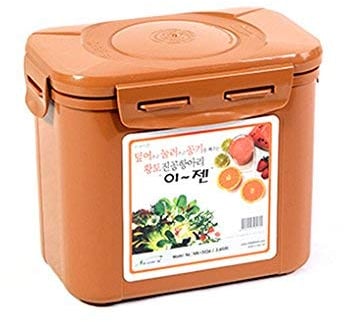 E-Jen ( 1.7l 1.7L, Earthenware Brown) - Premium Kimchi, Sauerkraut Container Probiotic Fermentation with Inner Vacuum Lid (Earthenware Brown, 1.7l1.7L)