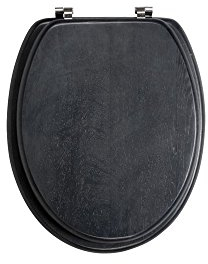 Allibert 18370HD Eiche Toilettendeckel Vienna, Edelstahl, inkl. Scharnieren, Grau