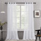 Deconovo Vorhänge Weiss Transparent Gardinen mit Ösen Wohnzimmer Ösenschal Ösenvorhang in Leinenoptik, 175x140 cm(HöhexBreite), Weiß, 2er Set