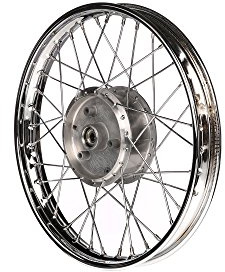 AKF Tuning-Speichenrad 1,5 x 16 Stahlfelge verchromt + Chromspeichen - für Simson S50, S51, KR51 Schwalbe, SR4