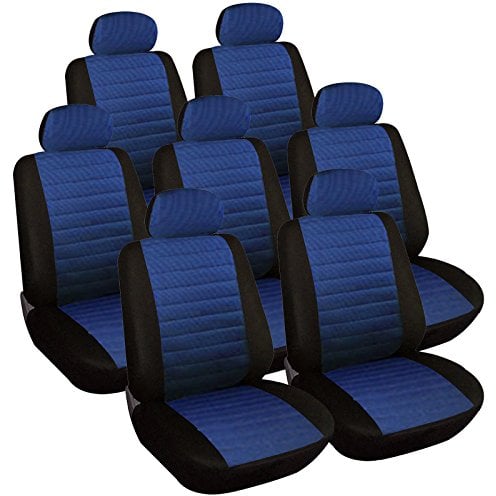 WOLTU 7X Fundas de Asiento para Coche Universal Delantero y Traseros Cubierta para Asiento Automóvil sin Bolsa de Aire Poliéster Gris