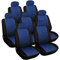 WOLTU Sitzbezüge Auto Einzelsitzbezug universal Größe, 7er Set, schwarz/blau