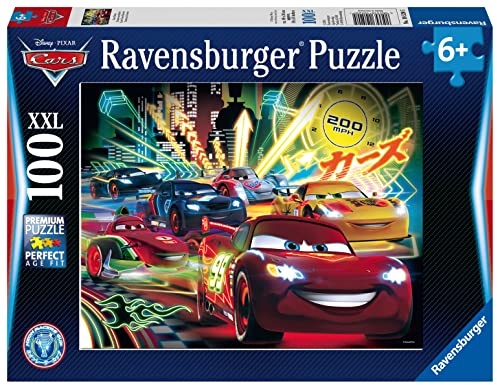Ravensburger Kinderpuzzle - 10520 Cars Neon - Disney Cars-Puzzle für Kinder ab 6 Jahren, mit 100 Teilen im XXL-Format