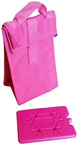 H&B Isoliertasche faltbar, Kühltasche 25 x 17 x 14cm, isolierte Tasche mit Kühlakku (pink)