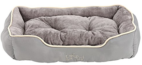 Dehner Lieblinge Hundebett und Katzenbett Sammy, ca. 90 x 70 x 20 cm, Polyester, grau