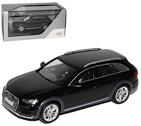 Spark A-U-D-I A4 B9 Avant Allroad Quattro Schwarz Neues Modell Ab 2015 1/43 Modell Auto mit individiuellem Wunschkennzeichen