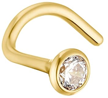 Amor Nasenpiercing Damen Piercingschmuck, mit Zirkonia synth., 1,4 cm, Gold, Kommt in Schmuck Geschenk Box, 9037216
