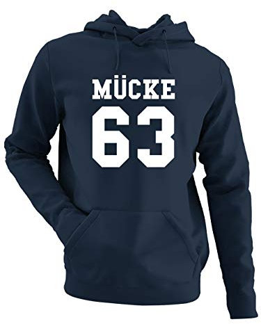 clothinx Mücke 63 - Der Bulldozer - Mücke ist EIN Italienischer Fischer und ehemaliger American-Football-Profispieler - Kult Film-Design Herren Kapuzen-Pullover Navy Gr. XL