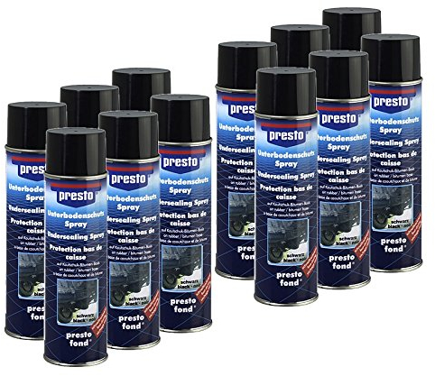 12x 500ml Presto Unterbodenschutz UBS Bitumen schwarz Steinschlagschutz Unterboden Steinschlag Schutz Spray Dose