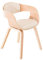CLP Esszimmerstuhl ergonomisch Kingston, gepolsterte umlaufender Rückenlehne, Kunstlederbezug & Holzgestell, belastbar bis 150 kg, Farbe:Natur/Creme