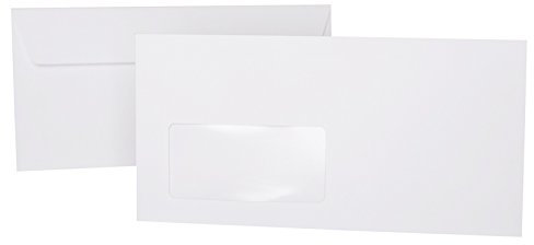 Paper24 25 Fenster-Umschläge DIN lang Briefumschläge mit Fenster 11x22 cm (110 x 220 mm) Haftklebung, Abziehstreifen 120 g/qm (00 Weiß)