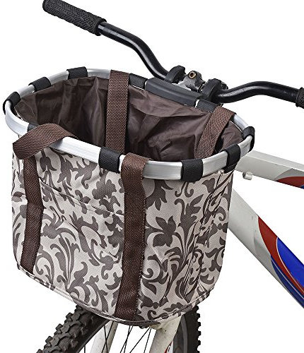 Docooler Cestino Anteriore Bici Staccabile Animale Domestico Vettore Lega di Alluminio,Sacchetto,può Prendere 10 kg di Peso