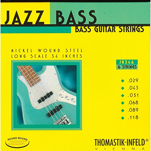 Thomastik Cordes Guitare électriques Jazz Bass Serie Nickel Round Wound Roundcore Jeu JR346 6 cordes filé rond short long scale 34