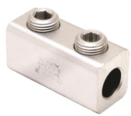 Burndy AMS-2 Dual Rated Splicer/Reducer, AWG 2 - AWG 14 Wire Range, 2 Screws, S Hex, 3/8 Diameter, 9/16 Width, 1-19/32 Length, 0.79 Height