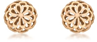 Carissima Gold Women's 9 ct Gold 10 mm Diamond Cut Filigree Dome Stud Earrings