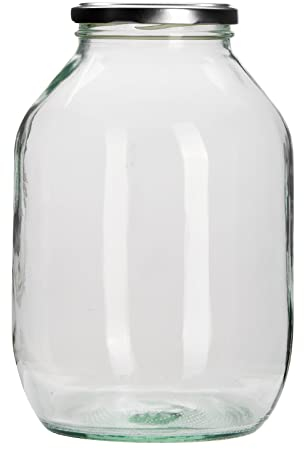 Half Gallon Pickle Jar with Silver Twist Off Lid - (Choice of Lid Colours)