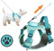 Hundegeschirr für kleine Hunde bis zu 7,3 kg, 3-in-1, kein Ziehen, leichtes Geschirr mit 2 m einziehbarer, tragbarer Leine, Frontclip, Griff, reflektierende Hundeweste mit Aufnäher,