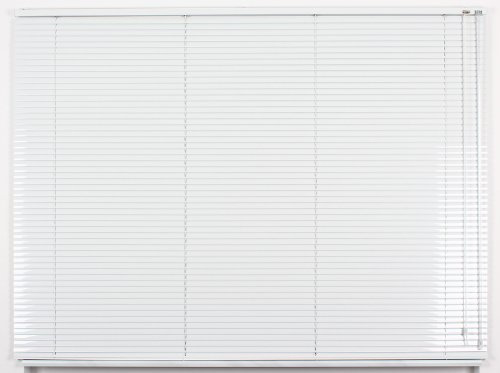 EFIXS Jalousie auf Maß - Maßanfertigung - Breite: 240,1 bis 260 cm x Höhe bis 100 cm - Farbe: weiß - Montage: Festschrauben an Wand/Decke - Bedienung: Wendestab und Zugschnur