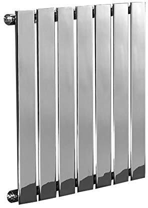 600mm (w) x 600mm (h) Luna Chrome Radiator Horizontal Flat Panel (8 Sections)